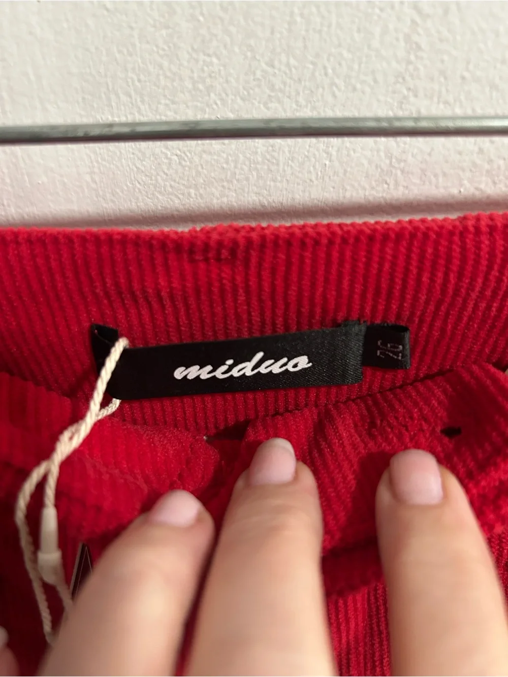 Miikasa Red Corduroy Wide-Leg Men’s Pants